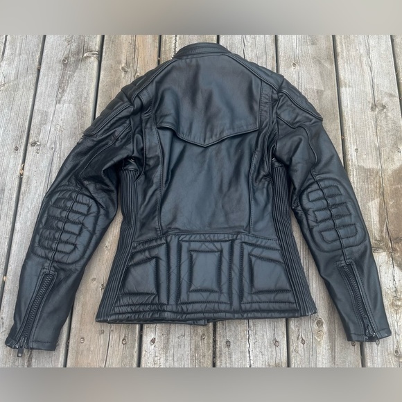 Vintage 90's Women's Black Leather Motorcycle Jacket Size Small - Picture 7 of 13